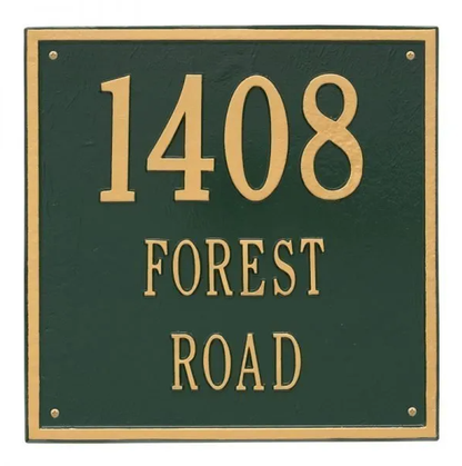 Whitehall 2118 Arch Marker Estate Lawn Address Plaque in Green and Gold