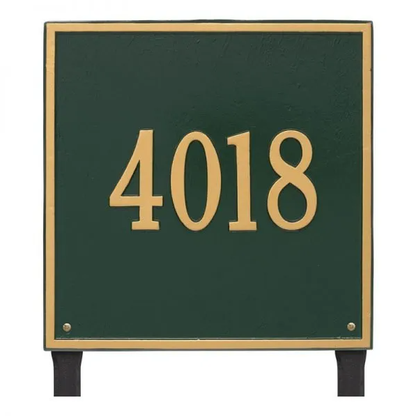 Whitehall 2119 Arch Marker Estate Lawn Address Plaque in Green and Gold