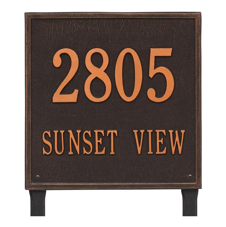 Whitehall 2120 Arch Marker Estate Lawn Address Plaque in Oil Rubbed Bronze