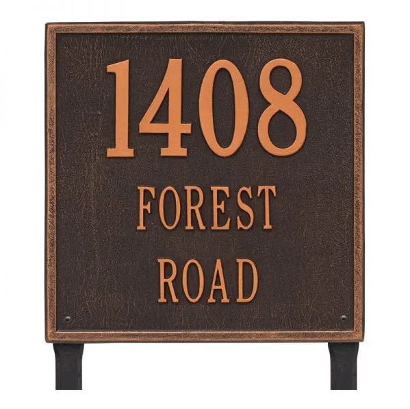 Whitehall 2121 Arch Marker Estate Lawn Address Plaque in Oil Rubbed Bronze