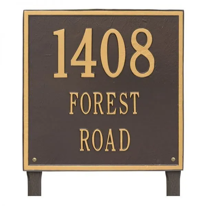 Whitehall 2121 Arch Marker Estate Lawn Address Plaque in Bronze and Gold
