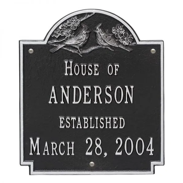 Whitehall 2206 Wedding Standard Wall Plaque in Black and Silver