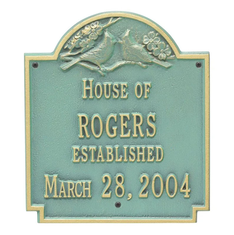 Whitehall 2206 Wedding Standard Wall Plaque in Blue and Verdigris