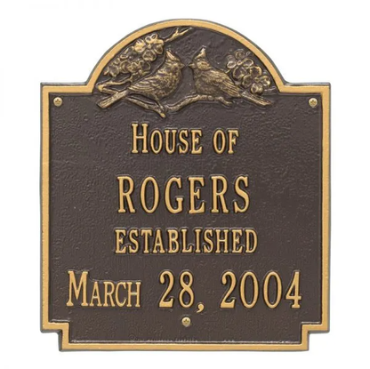 Whitehall 2206 Wedding Standard Wall Plaque in Bronze and Gold