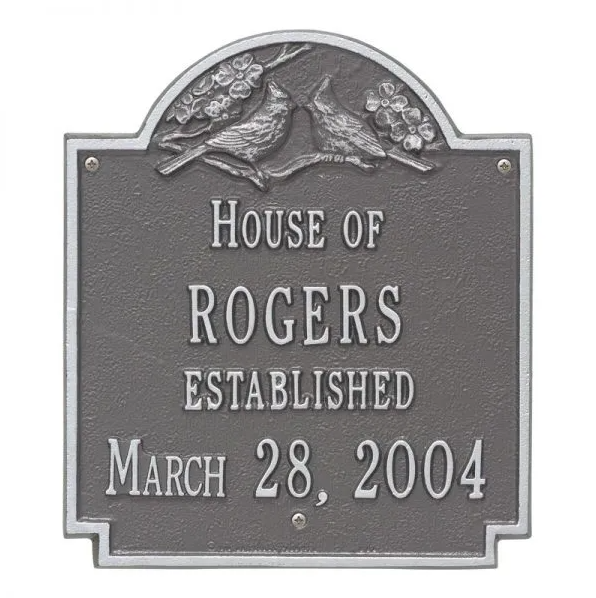 Whitehall 2206 Wedding Standard Wall Plaque in Pewter and Silver