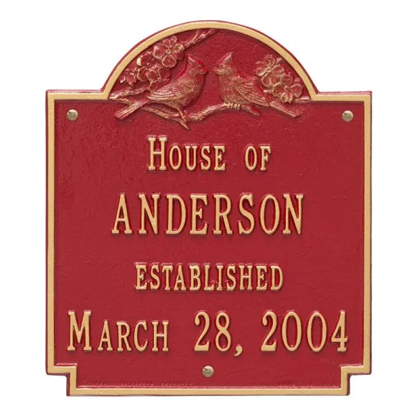 Whitehall 2206 Wedding Standard Wall Plaque in Red and Gold