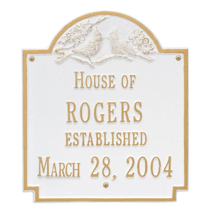 Whitehall 2206 Wedding Standard Wall Plaque in White and Gold