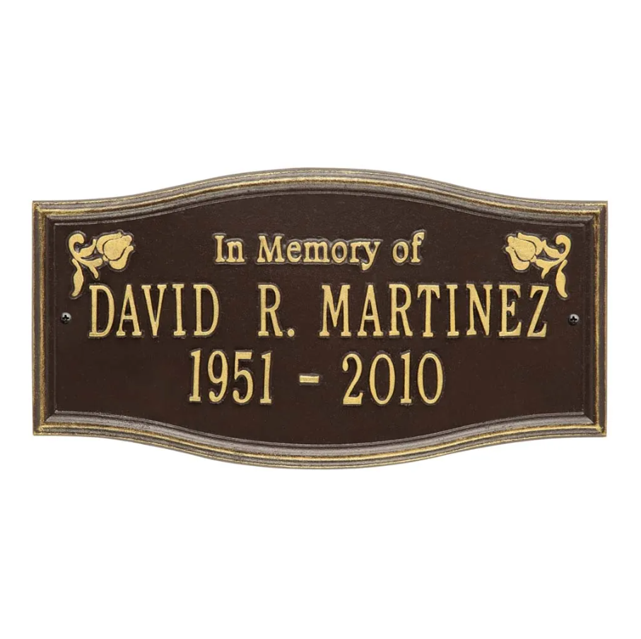 Whitehall 2208 Arch Marker Estate Wall Address Plaque in Bronze and Gold