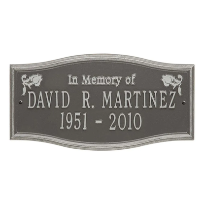 Whitehall 2208 Arch Marker Estate Wall Address Plaque in Pewter and Silver