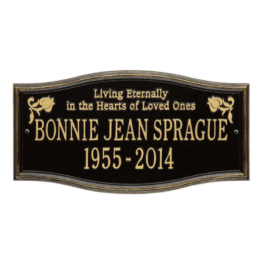 Whitehall 2209 Arch Marker Estate Wall Address Plaque in Black and Gold