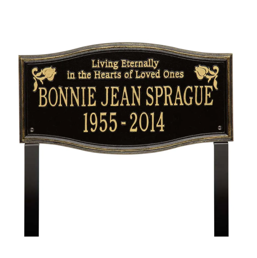 Whitehall 2211 Arch Marker Estate Lawn Address Plaque in Black and Gold