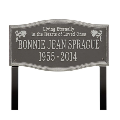 Whitehall 2211 Arch Marker Estate Lawn Address Plaque in Pewter and Silver
