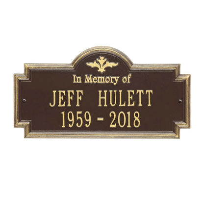Whitehall 2212 Arch Marker Estate Wall Address Plaque in Bronze and Gold