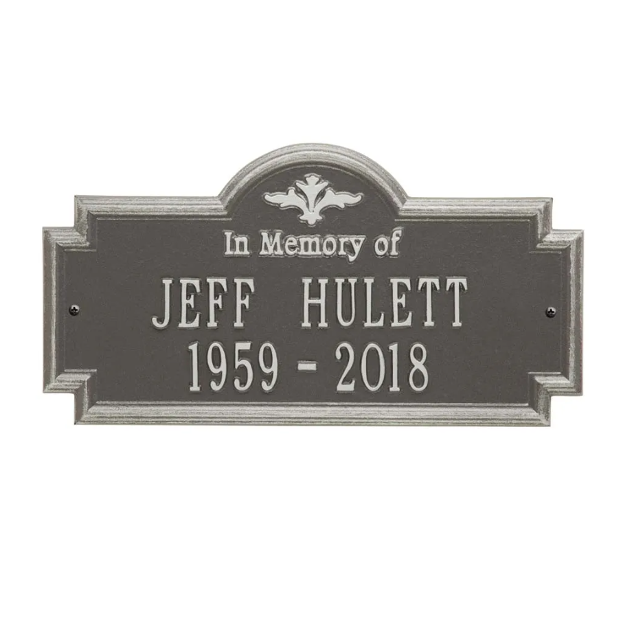 Whitehall 2212 Arch Marker Estate Wall Address Plaque in Pewter and Silver