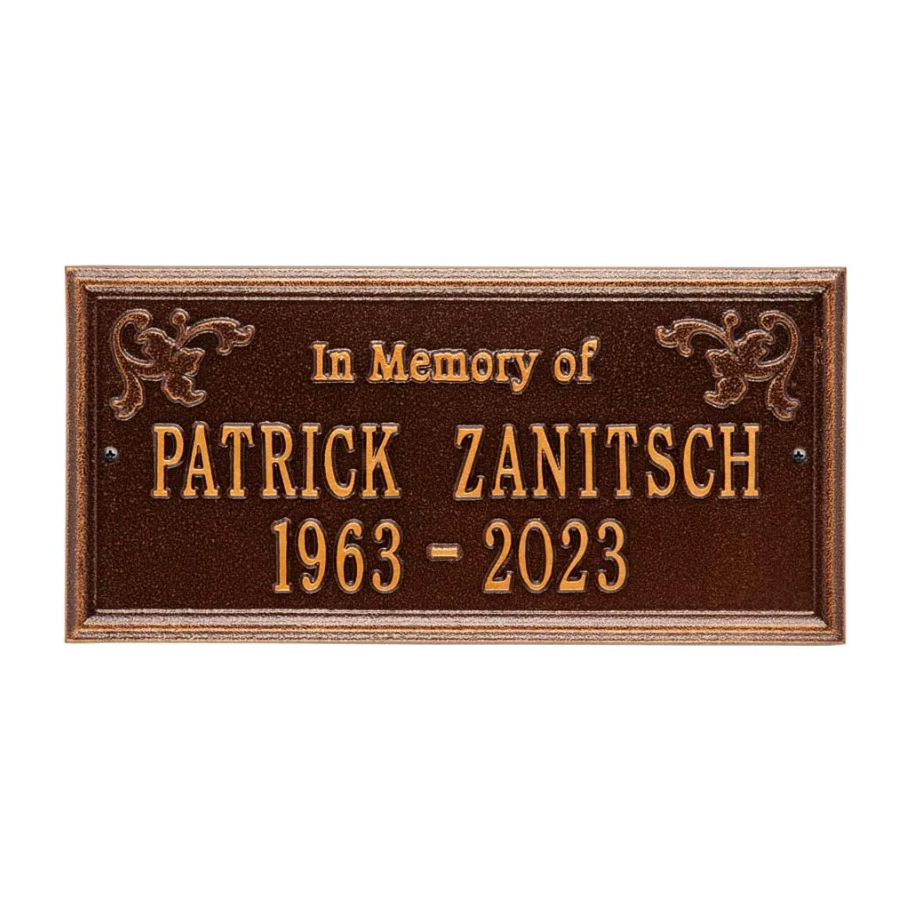 Whitehall 2216 Arch Marker Estate Lawn Address Plaque in Antique Copper