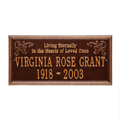 Whitehall 2217 Arch Marker Estate Wall Address Plaque in Antique Copper