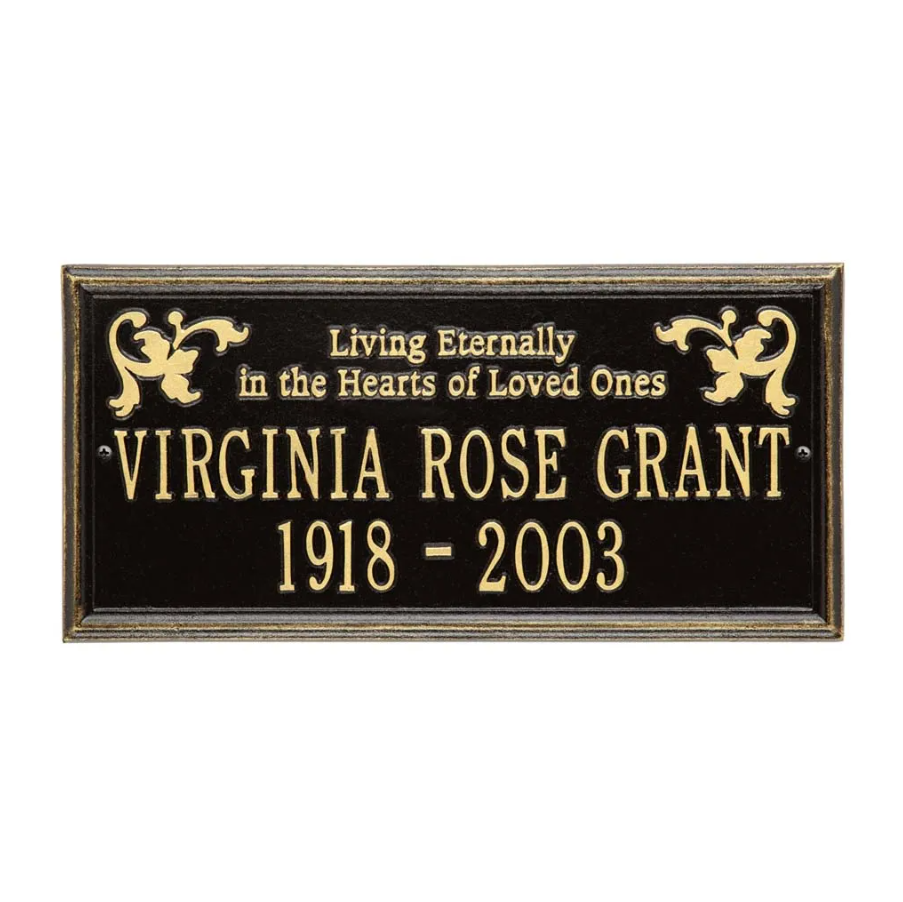 Whitehall 2217 Arch Marker Estate Wall Address Plaque in Black and Gold