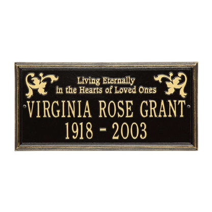 Whitehall 2217 Arch Marker Estate Wall Address Plaque in Black and Gold