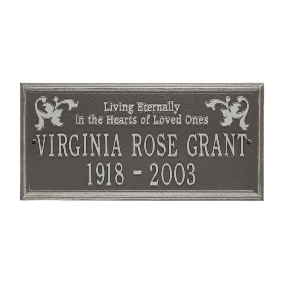 Whitehall 2217 Arch Marker Estate Wall Address Plaque in Pewter and Silver