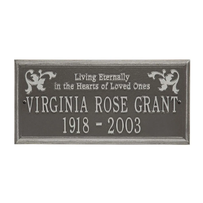 Whitehall 2217 Arch Marker Estate Wall Address Plaque in Pewter and Silver