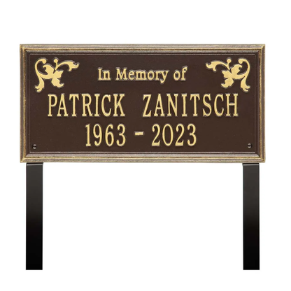 Whitehall 2218 Arch Marker Estate Lawn Address Plaque in Bronze and Gold