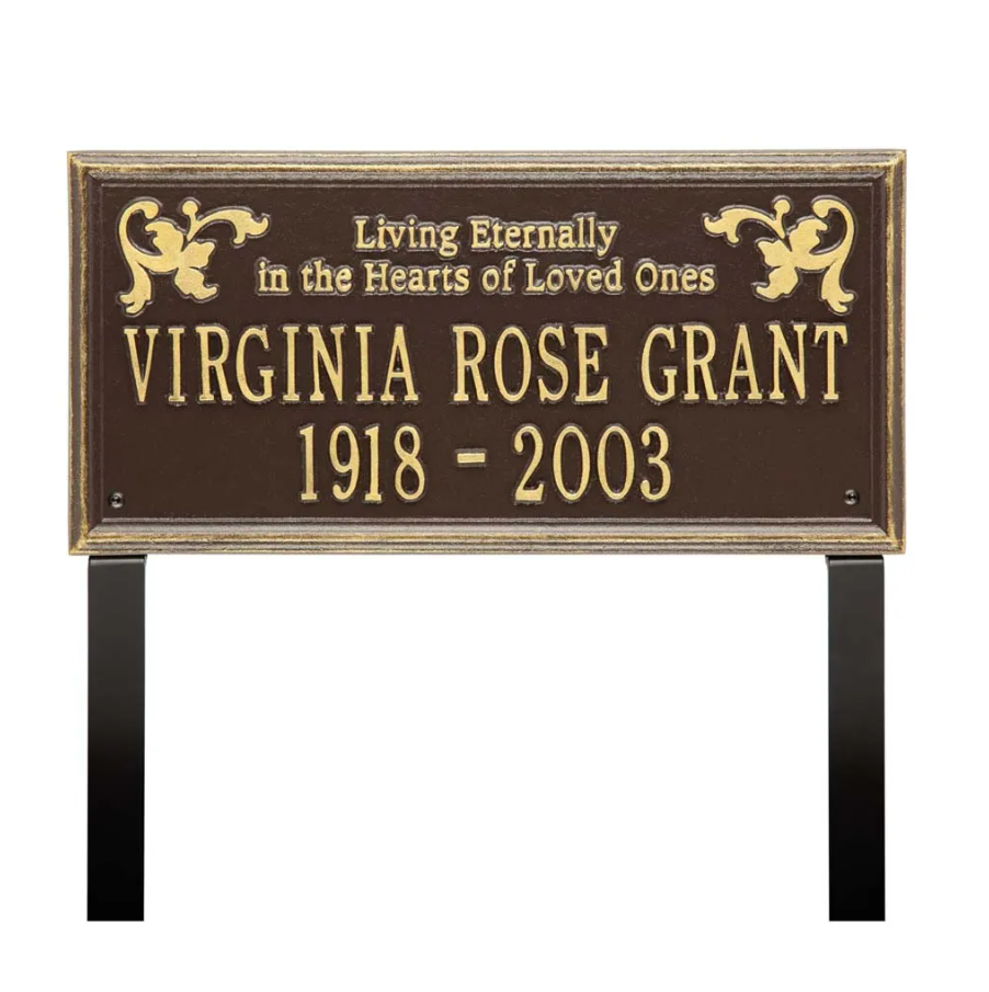 Whitehall 2219 Arch Marker Estate Lawn Address Plaque in Bronze and Gold