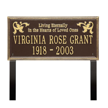 Whitehall 2219 Arch Marker Estate Lawn Address Plaque in Bronze and Gold