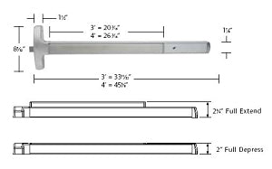 Falcon 712L/NL Trim For 24-Series Grade 1 Commercial Exit Device