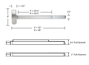 Falcon 25V Grade 1 Commercial Exit Vertical Rod Device