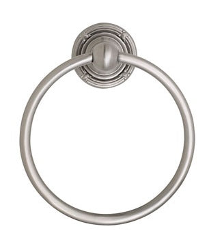 Emtek Brass Towel Ring - Ribbon & Reed Rosette - Satin Nickel
