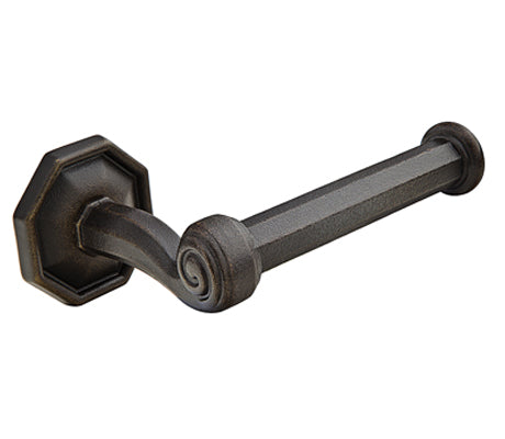 Emtek Tuscany Bar Style Paper Holder - Style #15 Rosette - Silver Patina