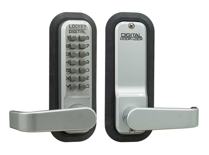 Lockey Style Single Combination 2835 Lever Handle in Satin Chrome