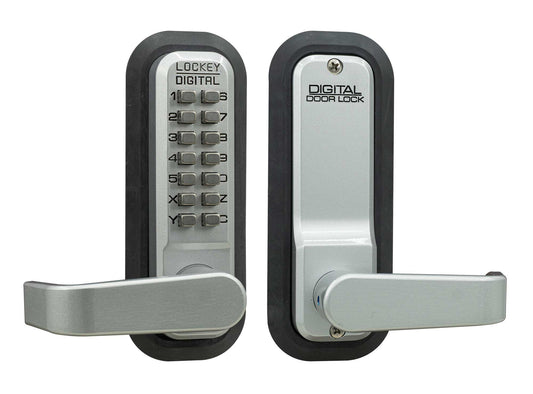 Lockey Style Single Combination 2835 Lever Handle in Satin Chrome