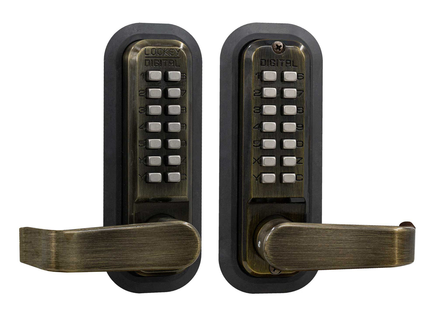 Lockey Style 2835 Double Combination Lever Handle Antique Brass