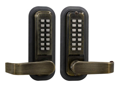Lockey Style 2835 Double Combination Lever Handle Antique Brass