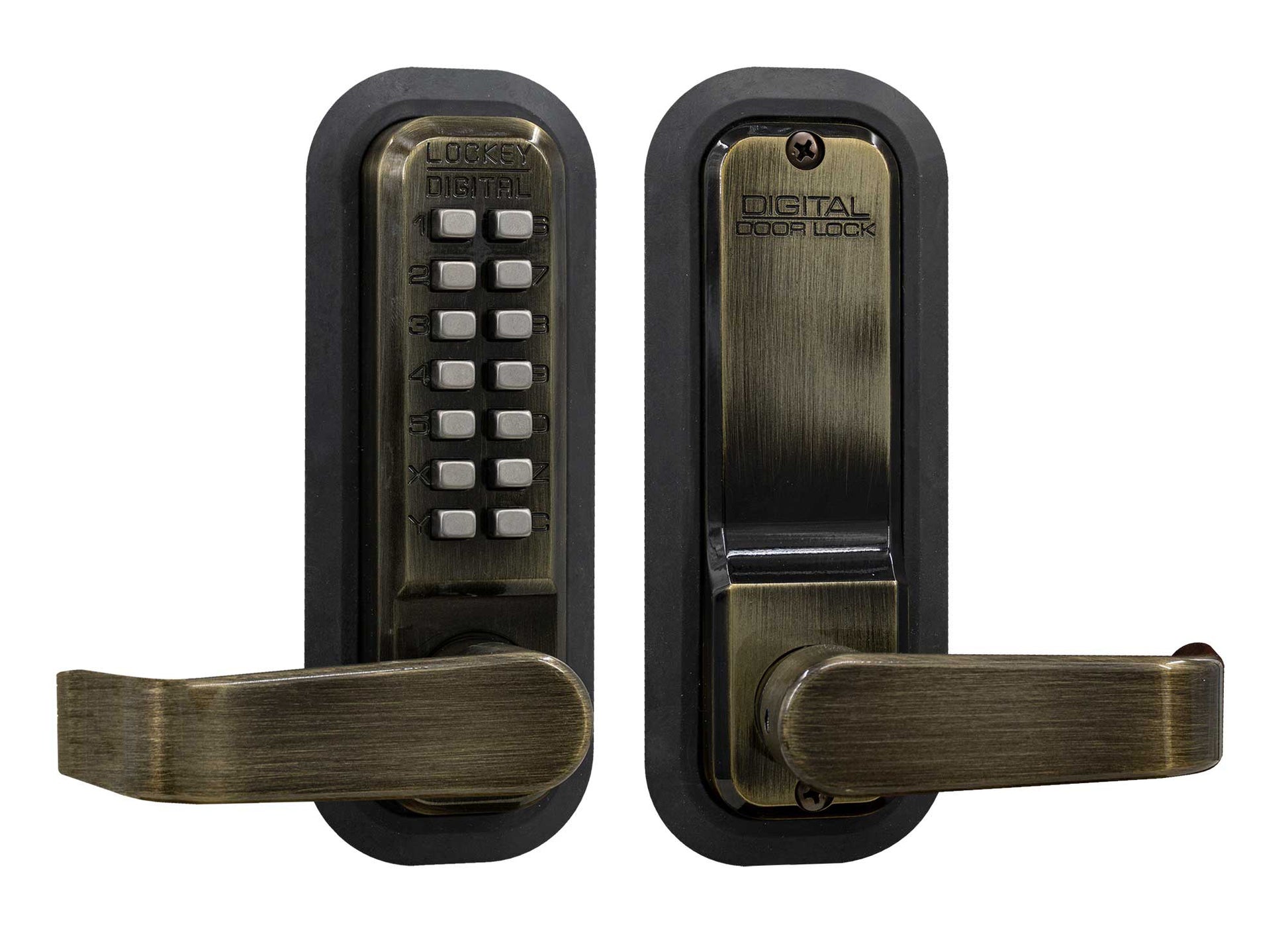 Lockey Style Single Combination 2835 Lever Handle in Antique Brass