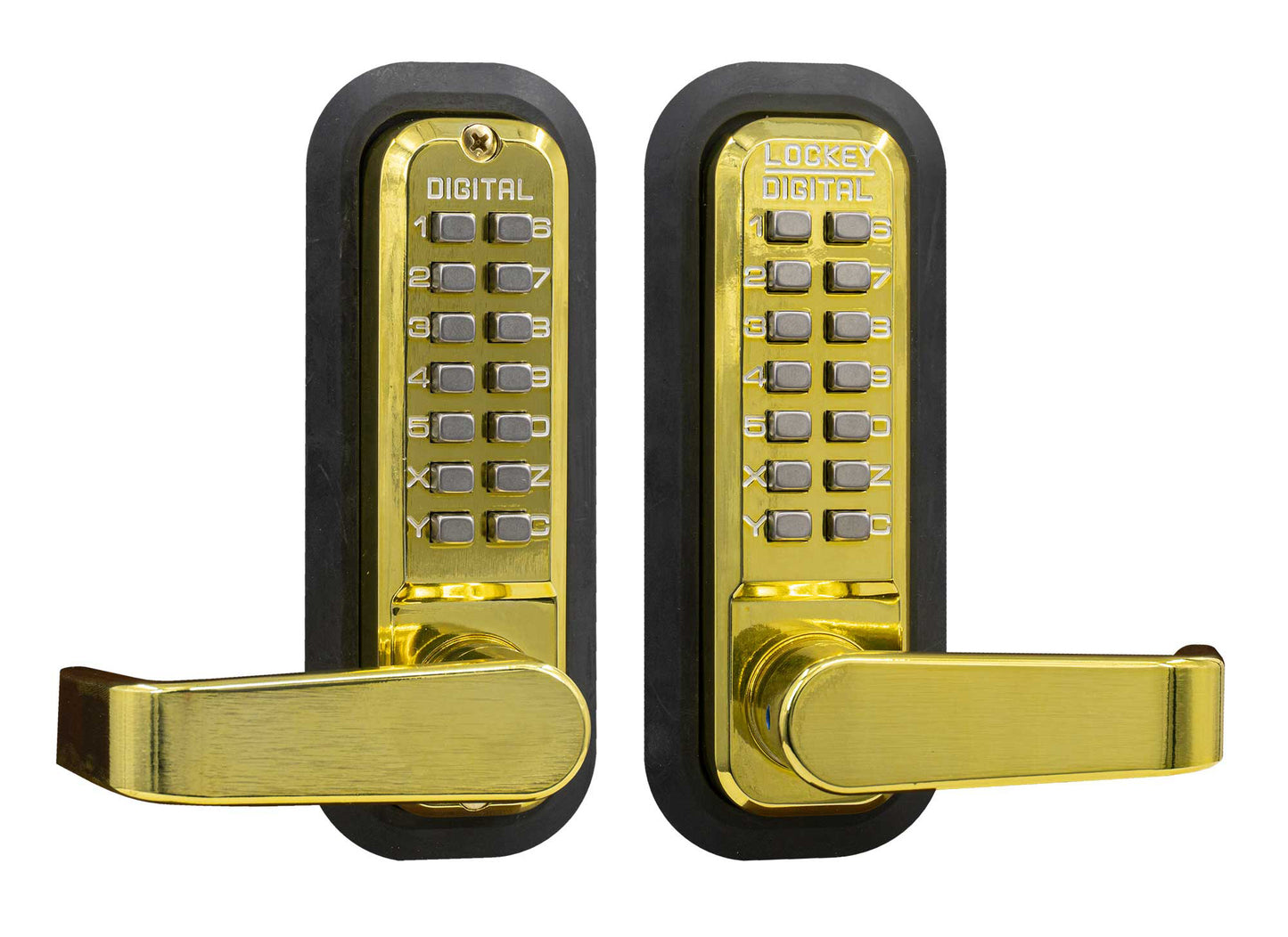 Lockey Style 2835 Double Combination Lever Handle Bright Brass