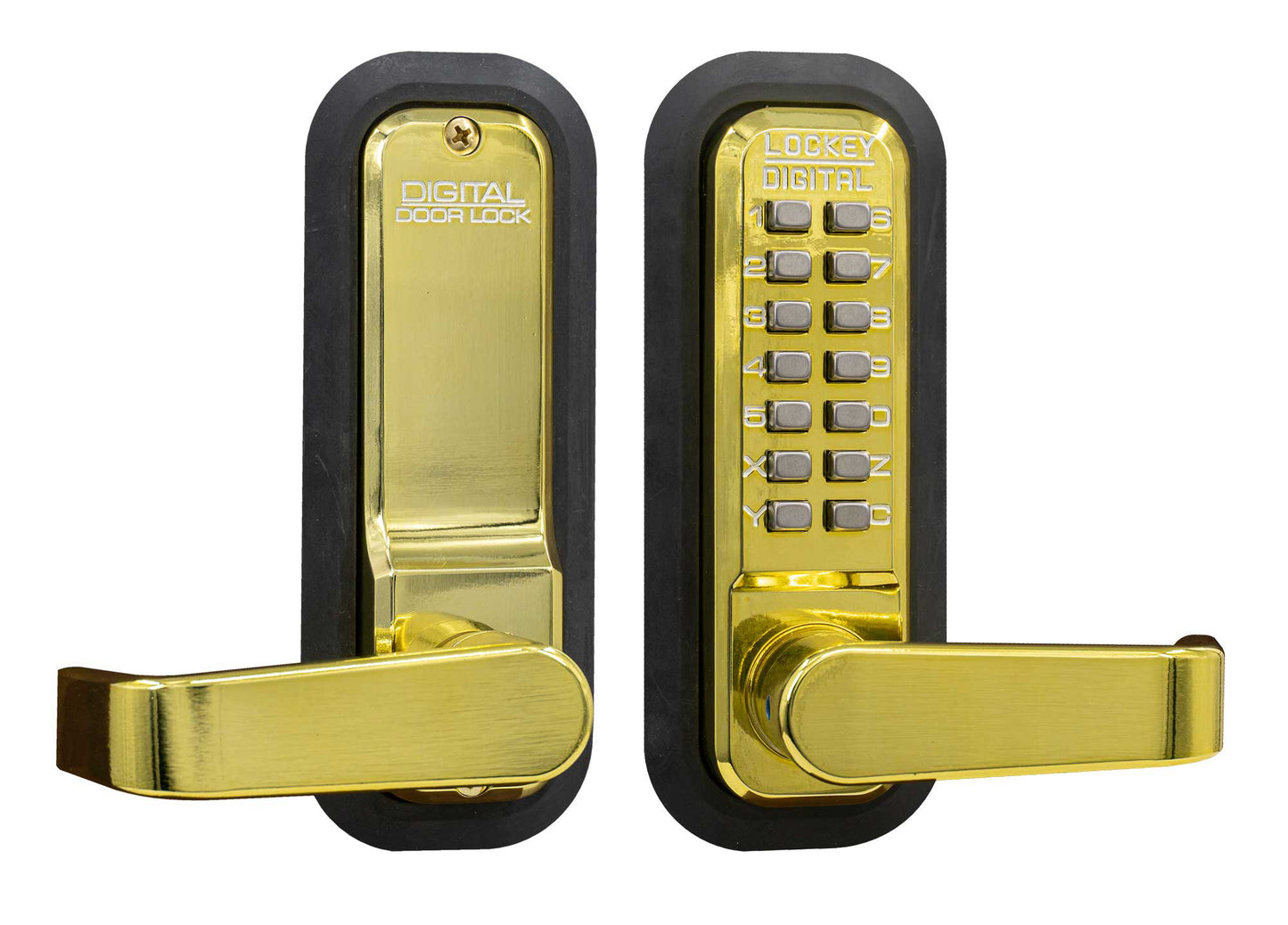 Lockey Style Single Combination 2835 Lever Handle in Bright Brass