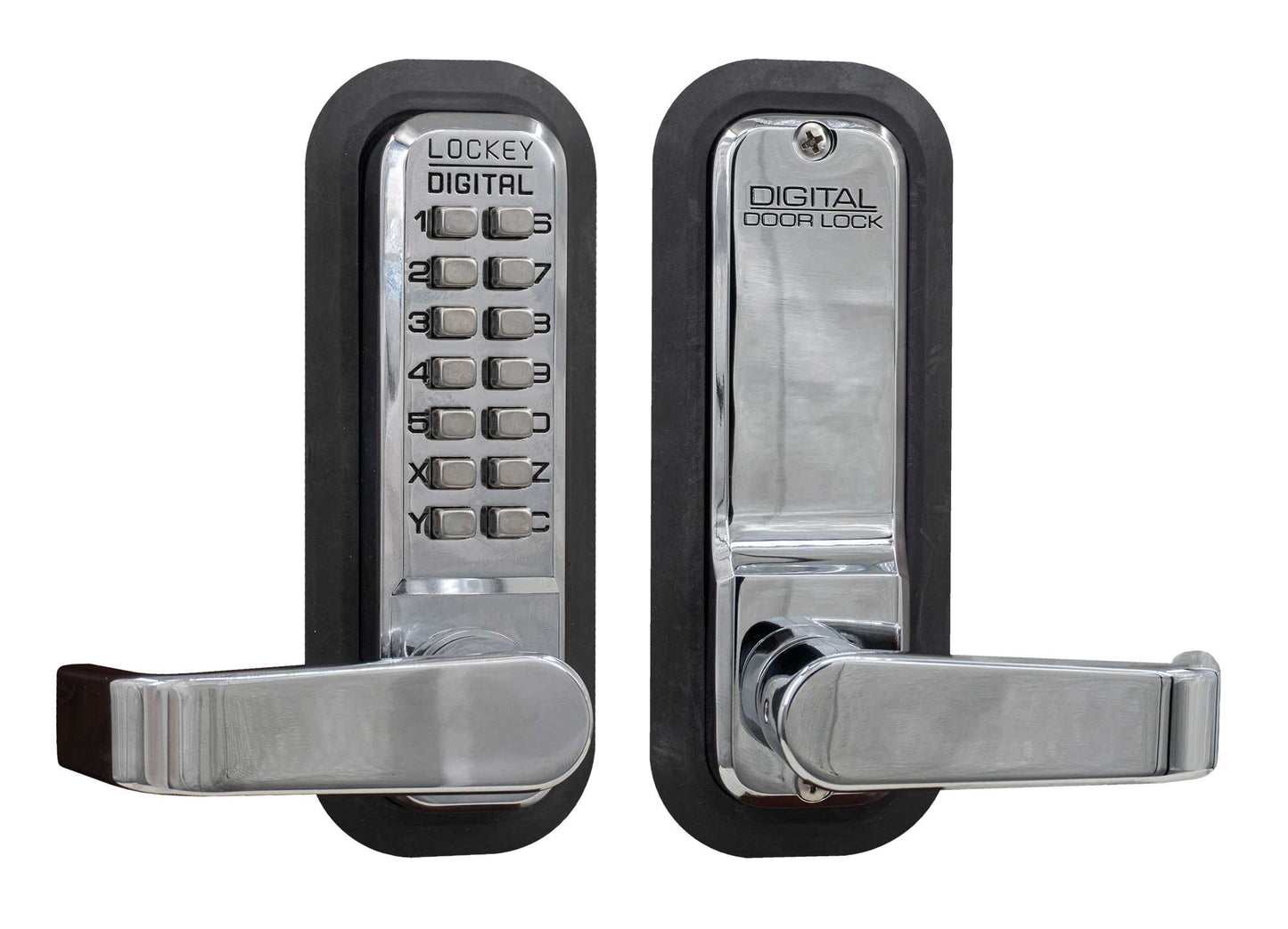 Lockey Style Single Combination 2835 Lever Handle in Bright Chrome
