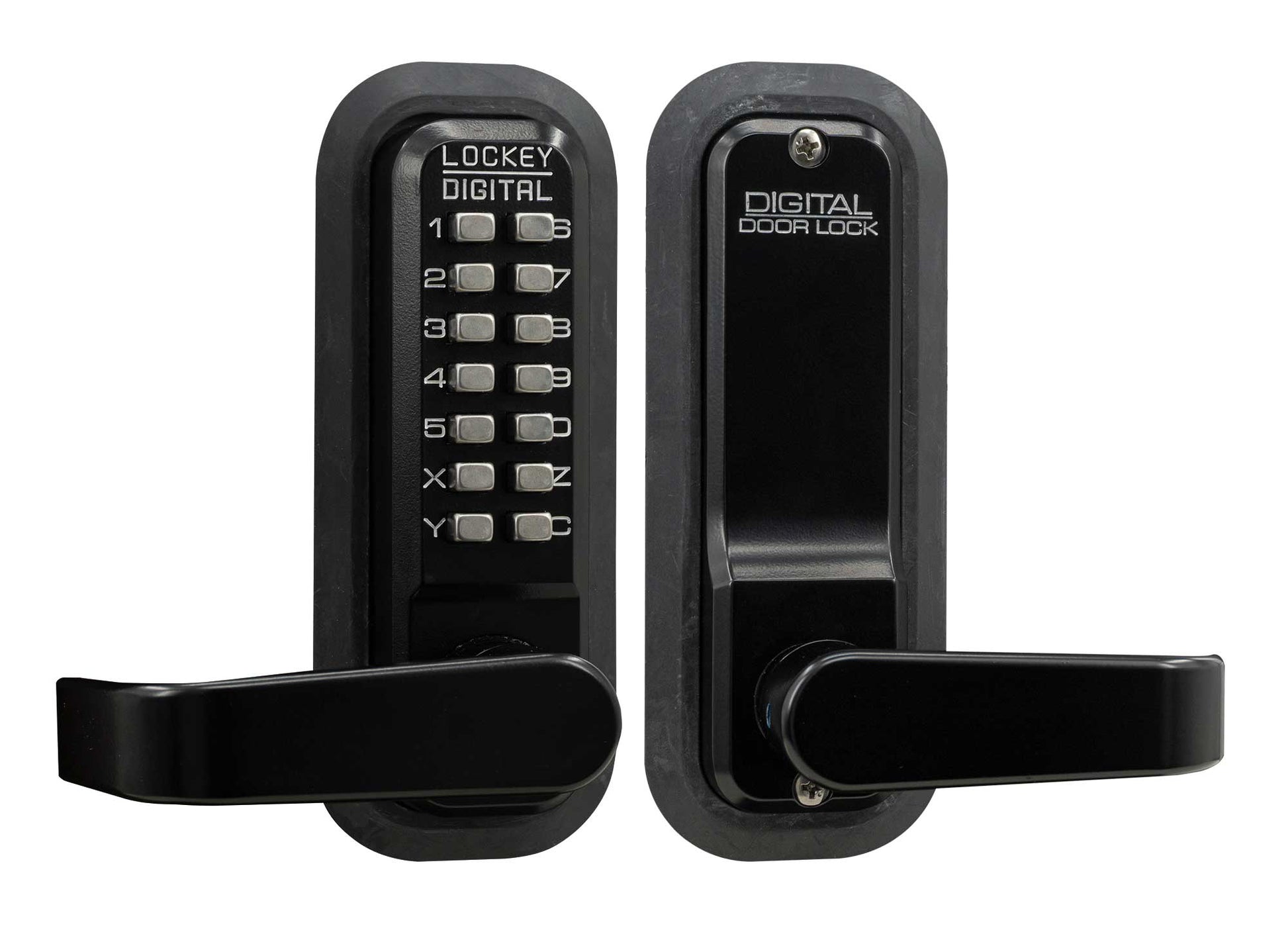 Lockey Style Single Combination 2835 Lever Handle in Jet Black