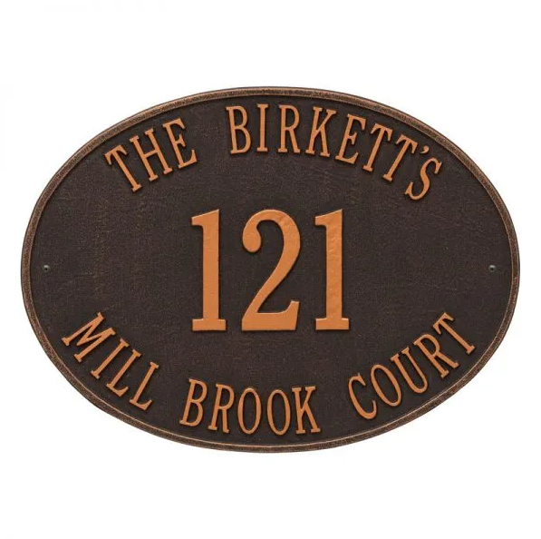 Whitehall 2720 Arch Marker Estate Wall Address Plaque in Oil Rubbed Bronze