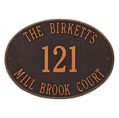 Whitehall 2720 Arch Marker Estate Wall Address Plaque in Oil Rubbed Bronze