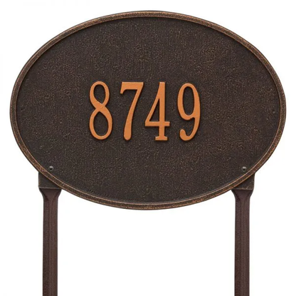 Whitehall 2924 Arch Marker Estate Lawn Address Plaque in Oil Rubbed Bronze