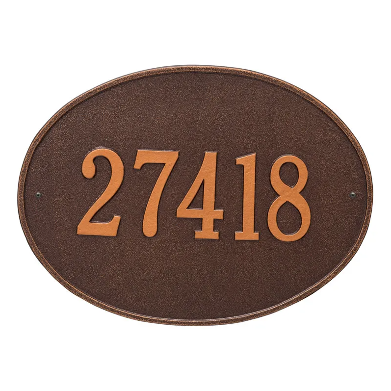 Whitehall 2926 Arch Marker Estate Wall Address Plaque in Antique Copper