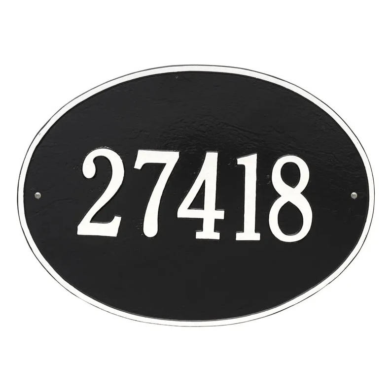 Whitehall 2926 Arch Marker Estate Wall Address Plaque in Black and White