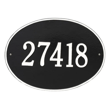 Whitehall 2926 Arch Marker Estate Wall Address Plaque in Black and White