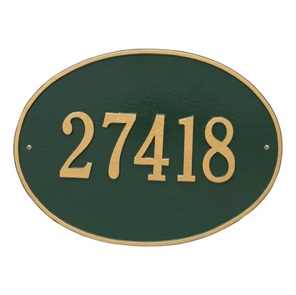 Whitehall 2926 Arch Marker Estate Wall Address Plaque in Green and Gold