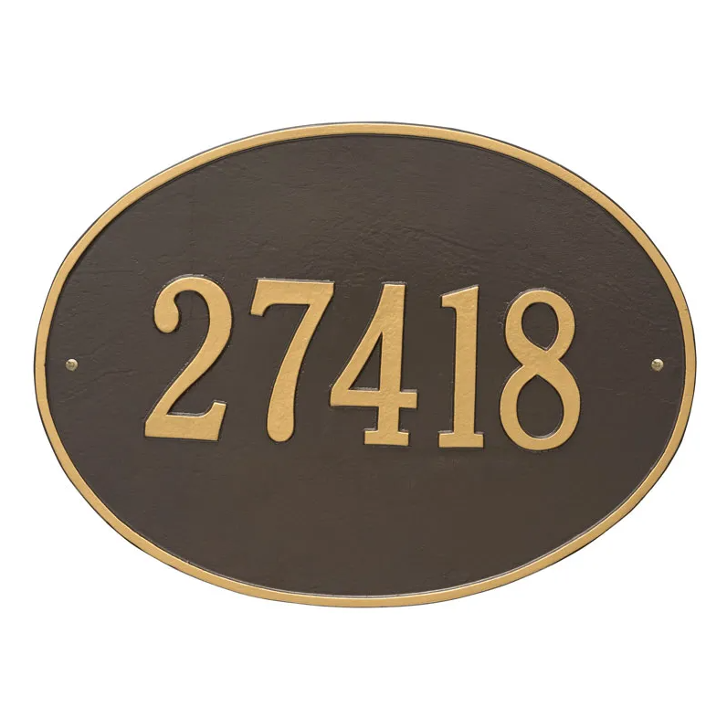 Whitehall 2926 Arch Marker Estate Wall Address Plaque in Bronze and Black