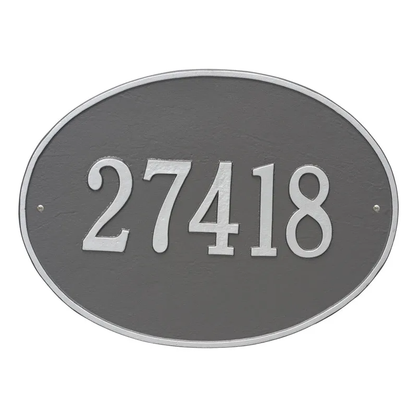 Whitehall 2926 Arch Marker Estate Wall Address Plaque in Pewter and Silver