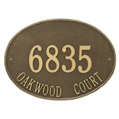 Whitehall 2927 Arch Marker Estate Wall Address Plaque in Antique Brass